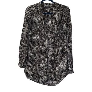 Zoa New York Small Oversized Long Tunic Top Dress Half Button Fall Snake Print O